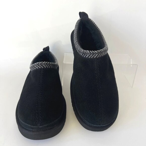 Koolaburra By UGG Men Burree Black Suede Faux Fur Slippers Size 11 - Picture 3 of 7